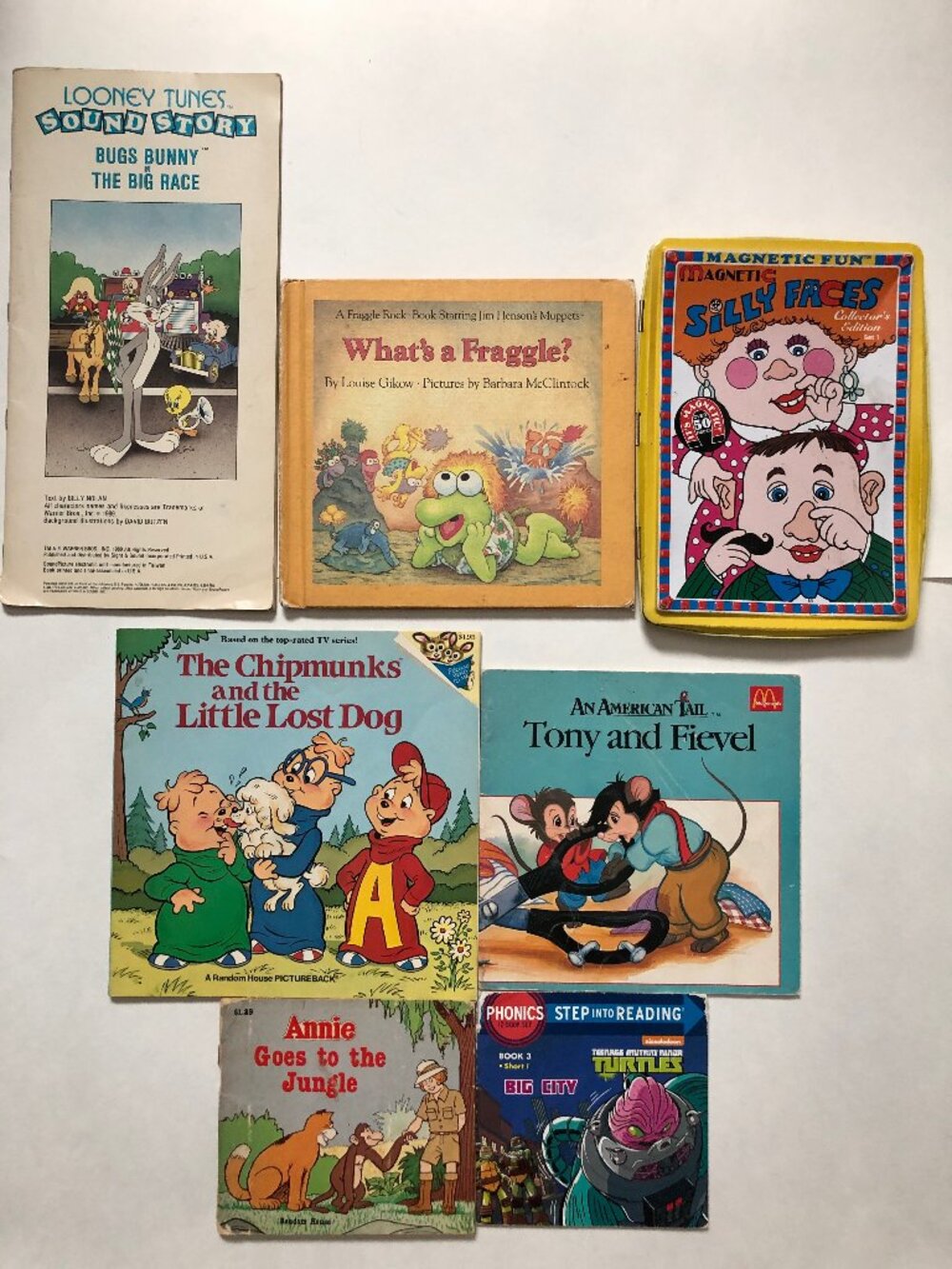 Vintage Retro 80s 90s Kid Chipmunk Fraggle Looney Fievel Mixed Book Lot